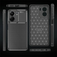 Θήκη για Xiaomi Redmi 13C / Poco C65, Carbon Gel, μαύρη