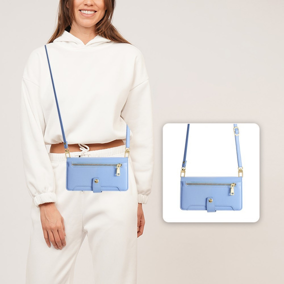 Θήκη με πτερύγιο για Realme 14 Pro+ 5G, Wallet Zipper Pocket, μπλε
