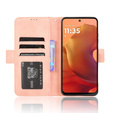 Θήκη με πτερύγιο για Motorola Moto G15 / Motorola Moto G15 Power, Card Slot, ροζ