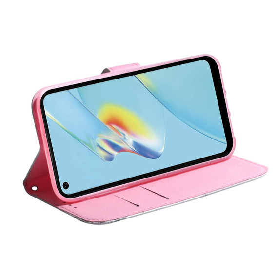 Θήκη με πτερύγιο για Oppo A17, Wallet, kwiat, λευκή