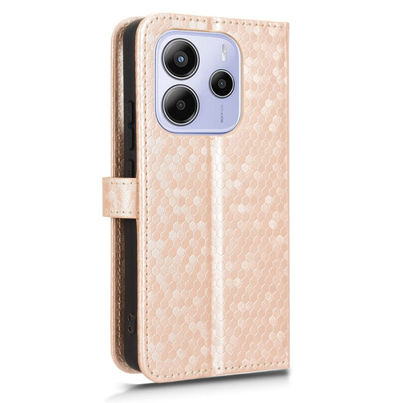 θήκη πτερύγιο για Xiaomi Redmi Note 14 4G, Wallet Rhombus, ροζ