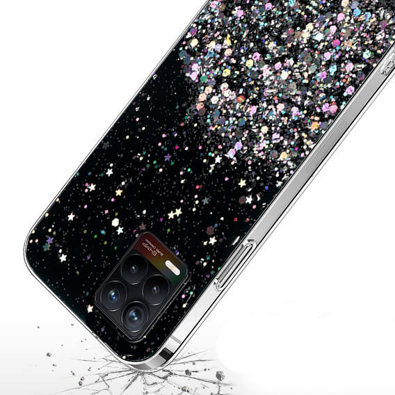 Θήκη για Realme 8 / 8 Pro, Glittery, μαύρη