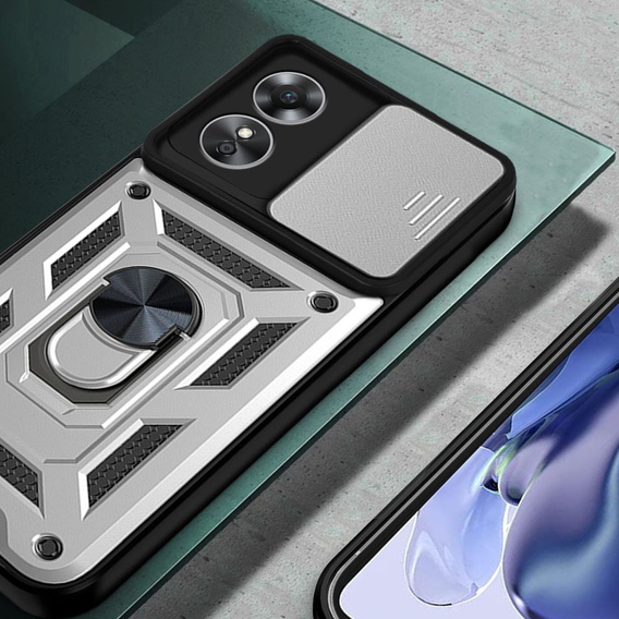Θήκη για Oppo A17, CamShield Slide, ασημένιο