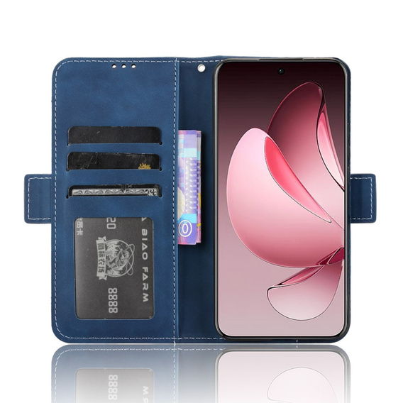 Θήκη με πτερύγιο για Oppo Reno 13 Pro, Card Slot, σκούρο μπλε