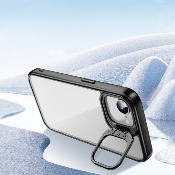 Θήκη για Iphone 16E, Πλαίσιο στήριξης, διαφανής / μαύρη