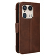 Θήκη με πτερύγιο για Motorola Edge 50 Ultra, Card Slot, καφέ