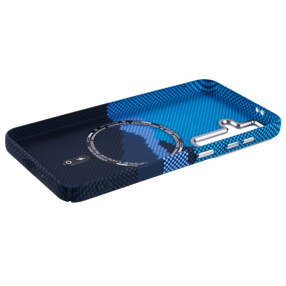 Θήκη για Samsung S25+ Plus, ανθρακονήματα MagSafe, μπλε / ναυτικό μπλε