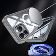 Θήκη για iPhone 16 Pro, Shockproof, με γυαλί, για MagSafe, γκρι