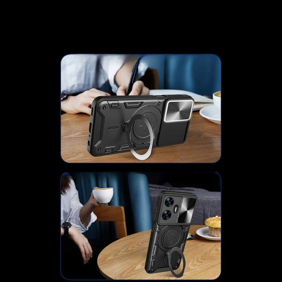 Θωρακισμένη θήκη για Realme C55, CamShield Slide, μαύρη
