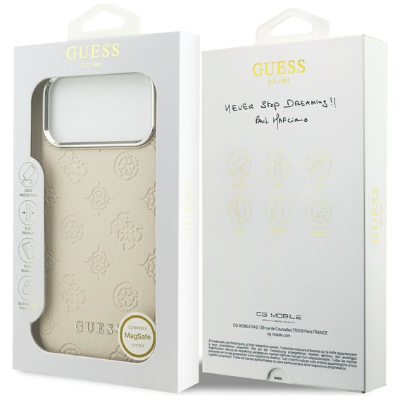 GUESS Peony Hot Stamp Script MagSafe θήκη για iPhone 17 Pro Max