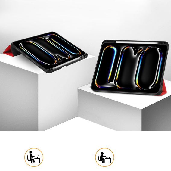 Θήκη για iPad Pro 11" 2024 (5 gen.), Smartcase με χώρο για γραφίδα, κόκκινη