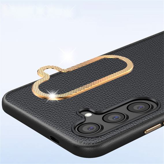 Δερμάτινη θήκη για Samsung Galaxy S25, leather hybrid, γκρι