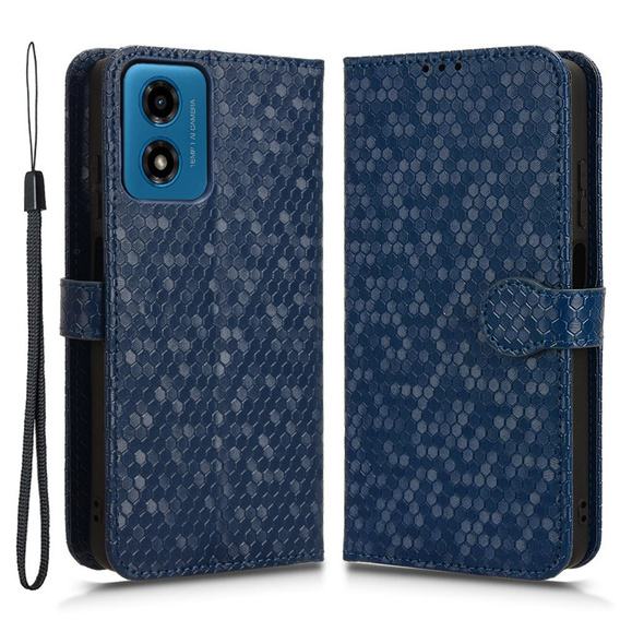 θήκη πτερύγιο για Motorola Moto G24 / G24 Power / G04, Wallet Rhombus, μπλε
