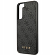 GUESS Θήκη για Samsung Galaxy S23, 4G Metal Gold Logo, γκρι