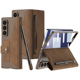 Θήκη πορτοφολιού με πτερύγιο καφέ για Samsung Galaxy Z Fold 7 5G