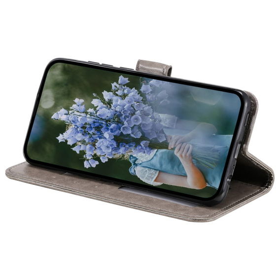 Θήκη με πτερύγιο για Samsung Galaxy A15, Mandala Flower, μπλε + γυαλί 9H 