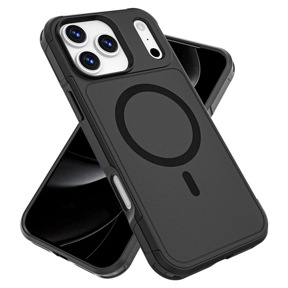 Θήκη MagForce για iPhone 17 Pro Max, για MagSafe, θωρακισμένη, μαύρο