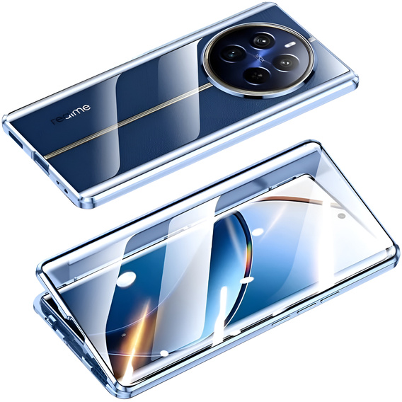 θήκη για το Realme 12 Pro 5G / Realme 12 Pro+ 5G, Magnetic Dual Glass, μπλε