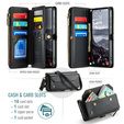 θήκη CASEME για Samsung Galaxy S25 FE, RFID Leather Wallet, με λουράκι ώμου, μαύρη