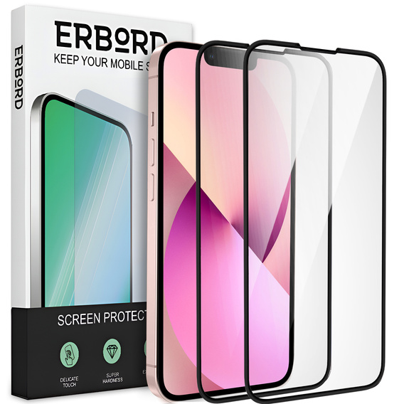 2x Κεραμικό υβριδικό γυαλί ERBORD για iPhone 13 Mini