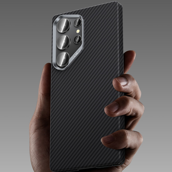 θήκη BENKS Kevlar για Samsung Galaxy S25, για MagSafe, Carbon Fiber, μαύρη