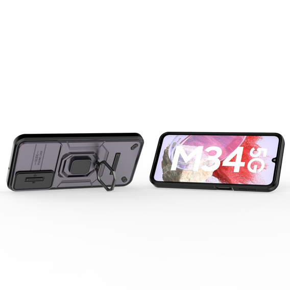 Θήκη για Samsung Galaxy M34, KickStand Camera Lens, μωβ