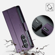CASEME flip case για Samsung Galaxy Z Fold6 5G, Litchi Wallet, μωβ