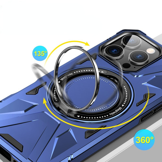 Θήκη για iPhone 16 Pro, θωρακισμένη με βάση και λαβή, μπλε