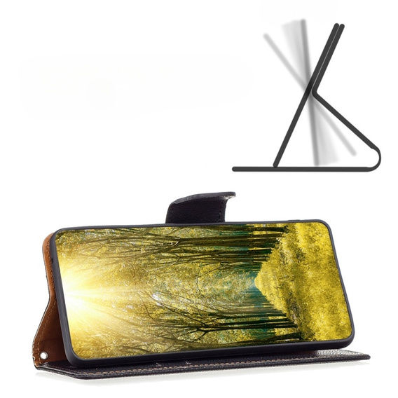 Θήκη με πτερύγιο για Samsung Galaxy A54 5G, Wallet Litchi Magnet, μαύρη