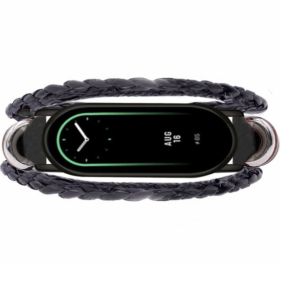 Δερμάτινο λουράκι για Xiaomi Smart Band 10 / 9 / 8, μαύρη