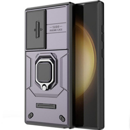 Θήκη για Samsung Galaxy S24 Ultra, KickStand Camera Lens, μωβ