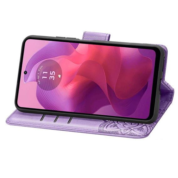 Θήκη με πτερύγιο για Motorola Moto G24 / G24 Power / G04, Butterfly, μωβ