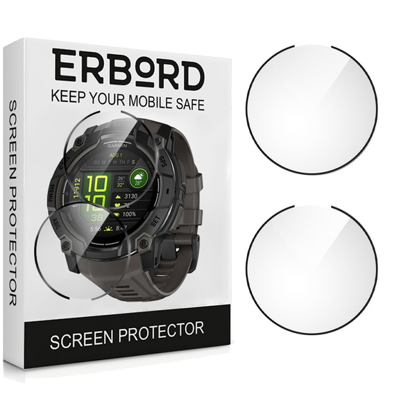2x υβριδικό γυαλί ERBORD για Garmin Instinct 3 50mm