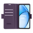 Θήκη για Oppo A60, ERBORD Glossy Litchi, πορτοφόλι με πτερύγιο, μωβ