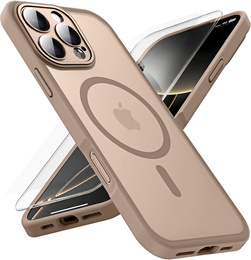 Θήκη για iPhone 16 Pro, για MagSafe, ERBORD Μatt Case, desert titanium + Γυαλί οθόνης