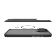 θήκη Spigen για iPhone 16 Pro Max, Enzo Aramid MagSafe, Μαύρο άνθρακα / ασημί + γυαλί 9H tempered glass