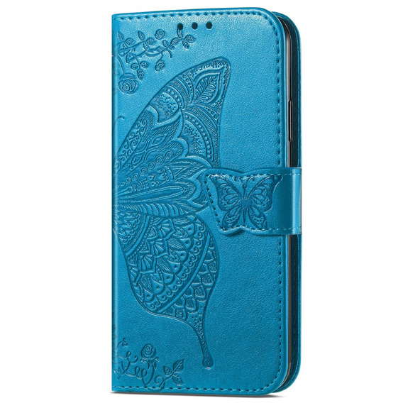 Θήκη με πτερύγιο για Motorola Edge 50 Ultra, Butterfly, μπλε