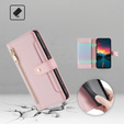 Θήκη με πτερύγιο για Realme 14 Pro 5G, Wallet Zipper Pocket, ροζ