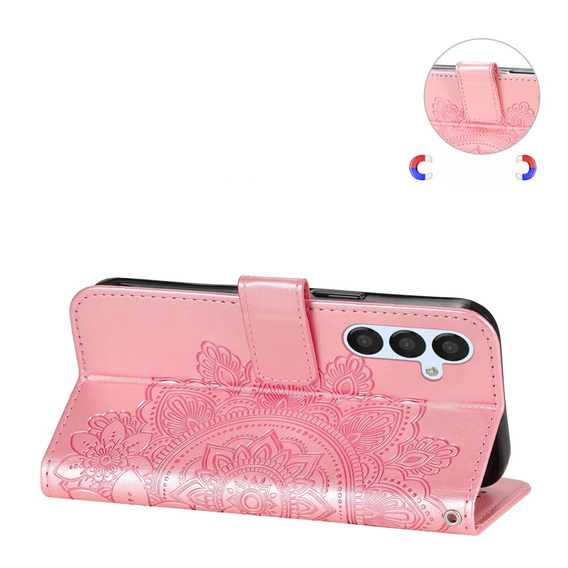 Θήκη με πτερύγιο για Samsung Galaxy A54 5G, Mandala Flower, ροζ rose gold