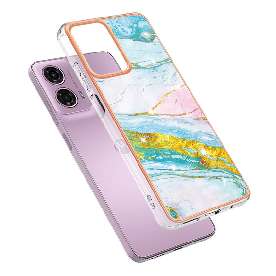 Προστατευτική θήκη για Motorola Moto G24 / G24 Power / G04, Marble Slim Case, μπλε