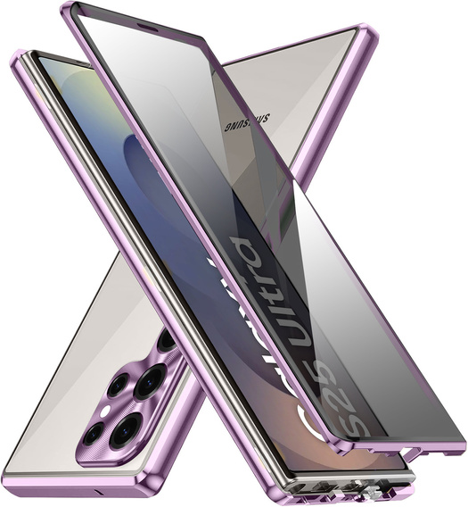 Θήκη για Samsung Galaxy S25 Ultra, Privacy Dual Glass, μωβ