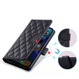 θήκη πτερύγιο για Samsung Galaxy S25 Ultra, Rhombus Crossbody Leather, μαύρη
