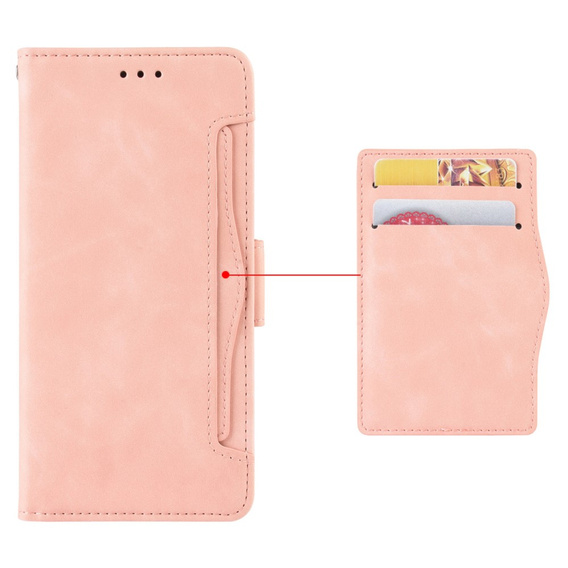 Θήκη με πτερύγιο για Oppo Reno 13 Pro, Card Slot, ροζ