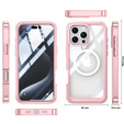 Θήκη για iPhone 16 Pro Max, Shockproof, με γυαλί, για MagSafe, ροζ