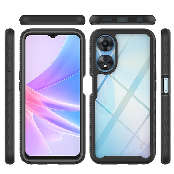 Θήκη για Oppo A78 5G, Shockproof, με μεμβράνη, μαύρη