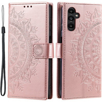 Θήκη με πτερύγιο για Samsung Galaxy A34 5G, Mandala, ροζ rose gold