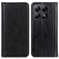 Θήκη για Xiaomi 14T, Wallet Litchi Leather, μαύρη