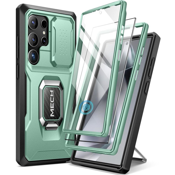 Θήκη για Samsung Galaxy S24 Ultra, Tongate MECH Series με βάση στήριξης, ανοιχτή πράσινη