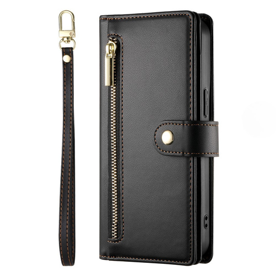 Θήκη με πτερύγιο για Samsung Galaxy A36 5G, Wallet Zipper Pocket, μαύρη
