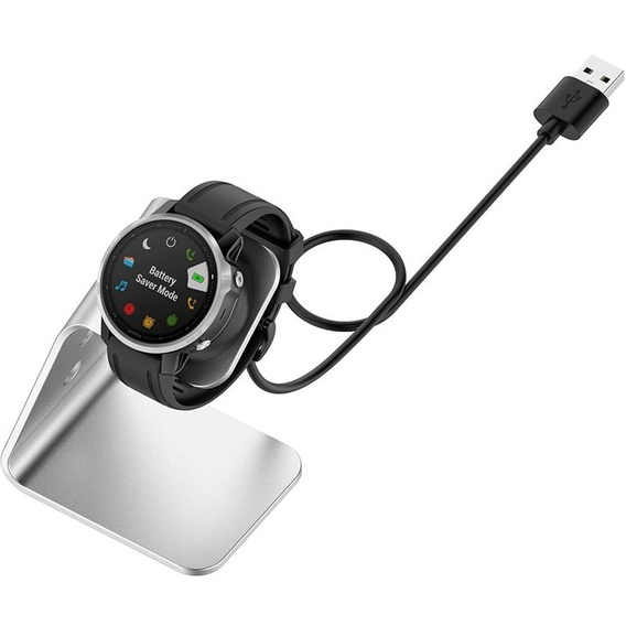 Σταθμός σύνδεσης USB αλουμινίου για Garmin Fenix 7/7S/7X/6/6X/6S, ασημί